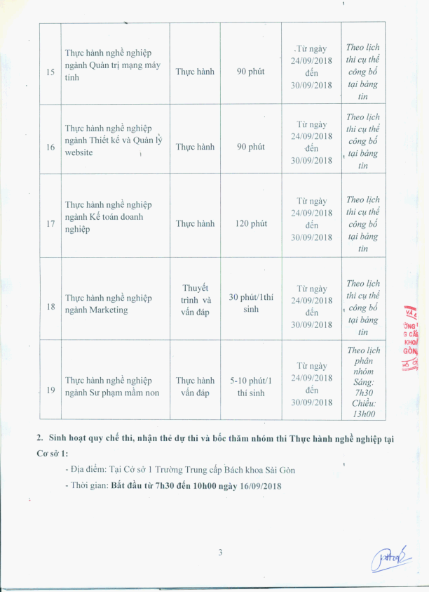 kế hoạch thi tốt nghiệp thanhsg 9/2018