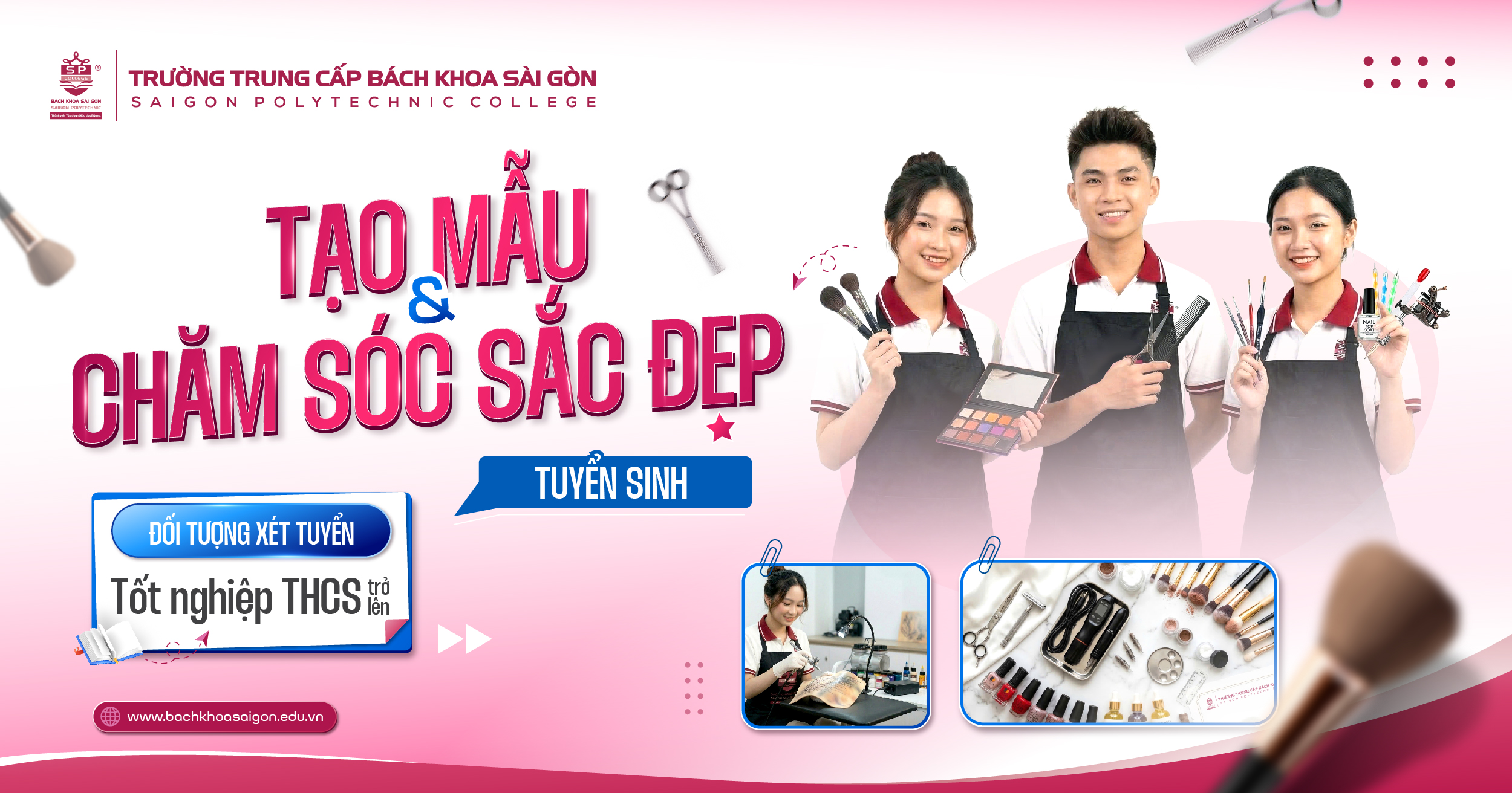 Tuyển sinh trung cấp ngành tạo mẫu và chăm sóc sắc đẹp