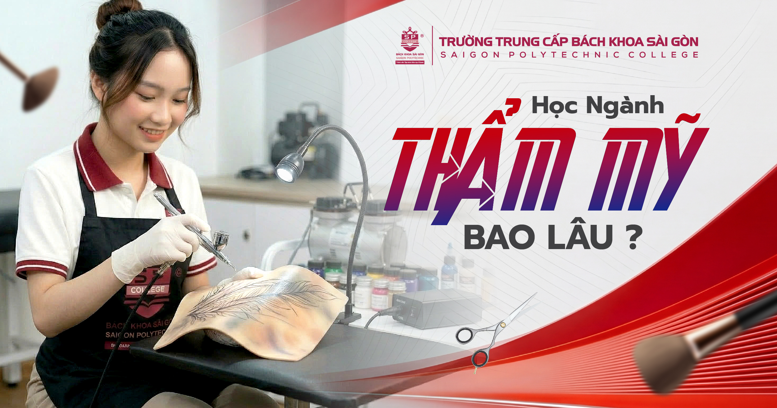 Học ngành Thẩm mỹ bao lâu 2026? So sánh Trung cấp – Cao đẳng – Đại học chi tiết | Bách Khoa Sài Gòn 1 Trung cấp ngành thẩm mỹ