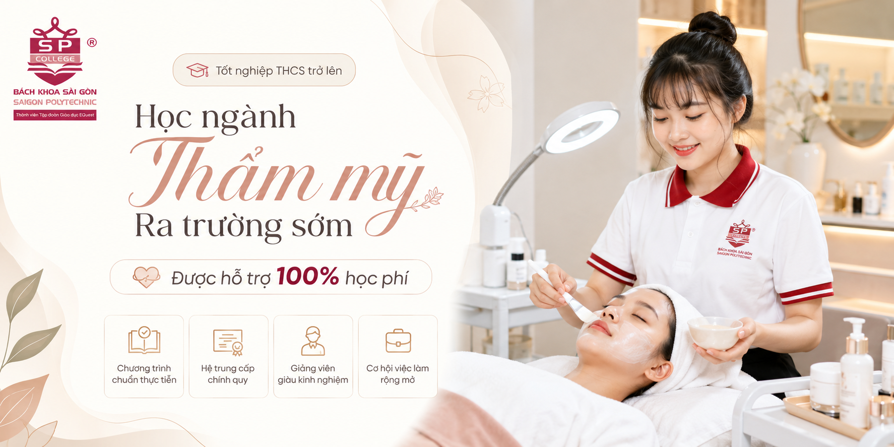 học ngành thẩm mỹ ra trường sớm