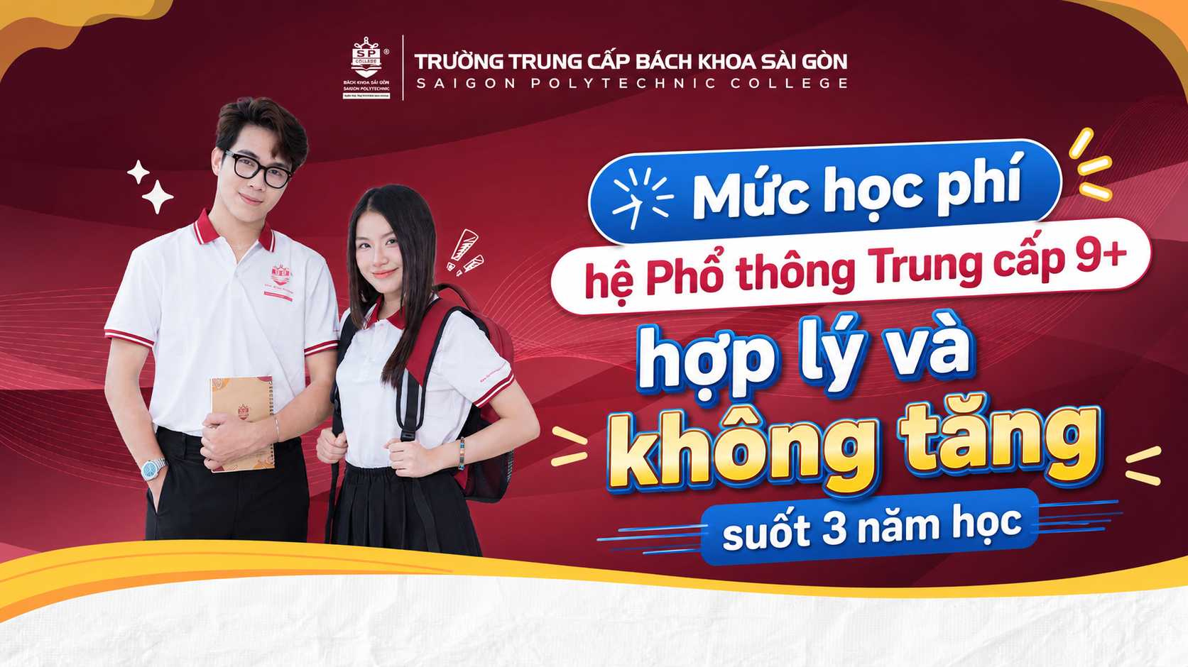 Học phí văn hóa hệ Phổ thông Trung cấp 9+ năm 2026 chỉ 1.300.000 đồng/tháng 1 Hoc-phi-van-hoa-he-pho-thong-trung-cap-9+-khong-tang-suot-3-nam